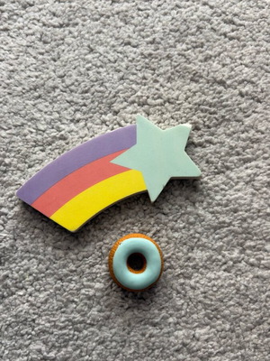 Erasers like new, donut and star shapes