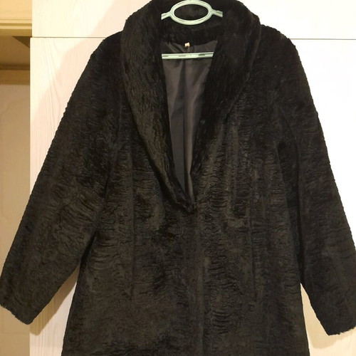 Black natural astrakhan fur coat like new, size medium/large
