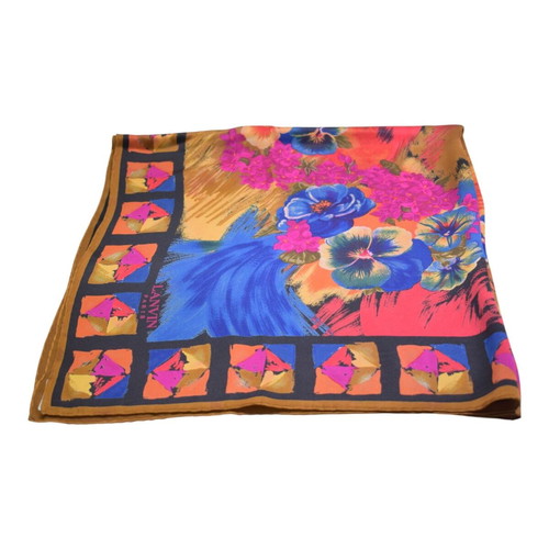 Lanvin Paris Vintage Silk Floral Square Scarf like new