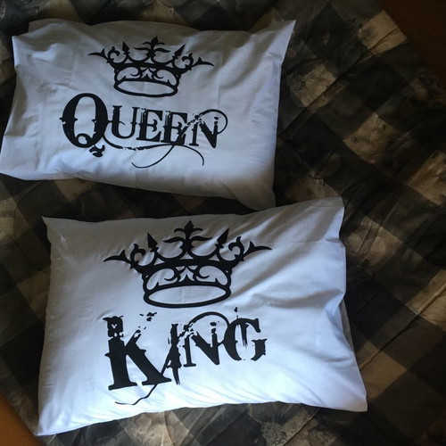 King & Queen cotton pillowcases new, set of 2 pieces 50x70