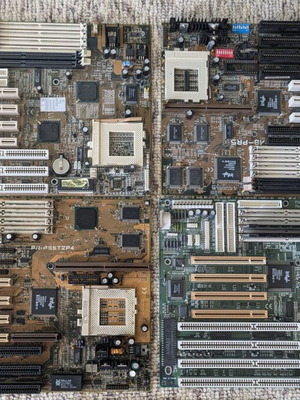 Socket 7 motherboards used, pack of 5 with edo ram and Pentium 1 processor