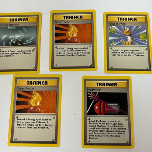 Pokémon Trainer cards used, pack of 5 in good condition