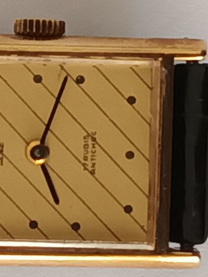 Pierre Latin Lux women's watch refurbished, gold-plated with leather strap