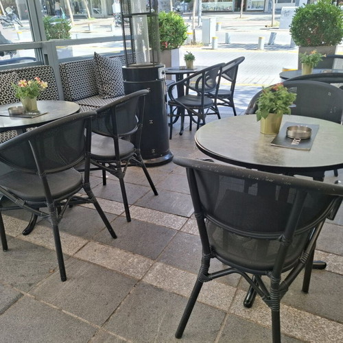 Bistrot Almeco aluminum textilene chairs used