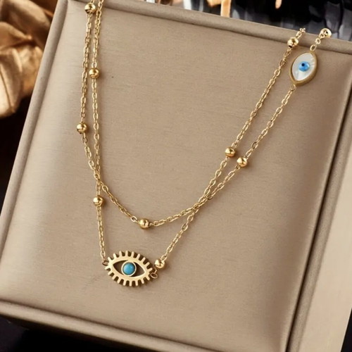 Women's necklace stainless steel new, gold