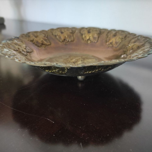 Copper carved grape bowl used