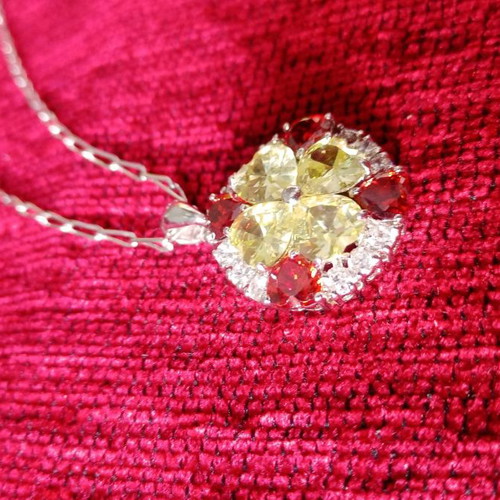 Heart pendant with Swarovski crystals used, stainless steel
