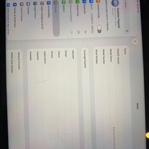 Ipad Pro 12.9 5th Generation 128GB like new with charger