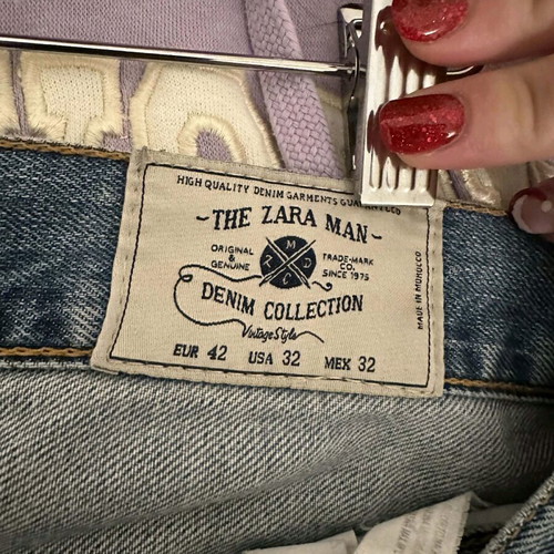 Zara Man men's ripped jeans like new, size 42 blue