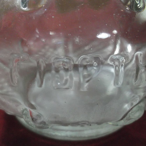 Vintage glass carafe from EOT Wine Festival like new