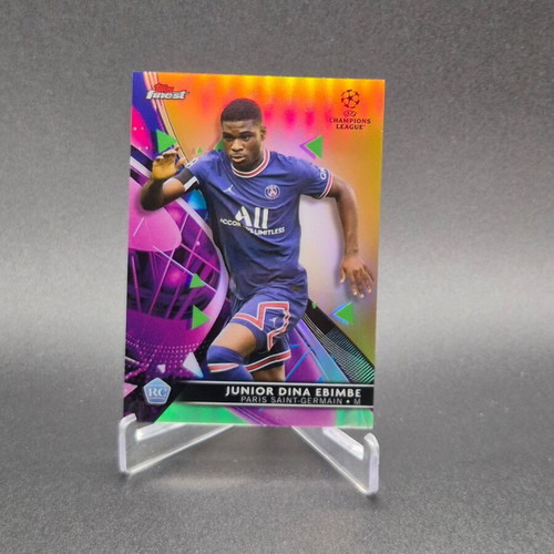 2021 Finest UEFA Champions League Gold Refractor Eric Junior Dina Ebimbe #12 Rookie RC PSG card