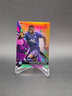 2021 Finest UEFA Champions League Gold Refractor Eric Junior Dina Ebimbe #12 Rookie RC PSG card