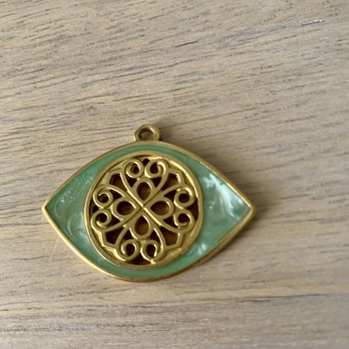 Gold-plated pendants with pomegranate and eye, new