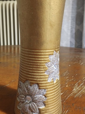 Decorative gold vase 23cm used