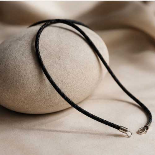 Necklace 5 cm genuine leather with 925 silver clasp new