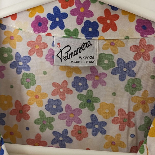 Vintage floral short-sleeve shirt Primavera like new, viscose fabric