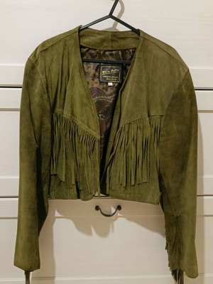 Vintage Italian Castori Jacket with Fringes like new, 100% Genuine Leather
