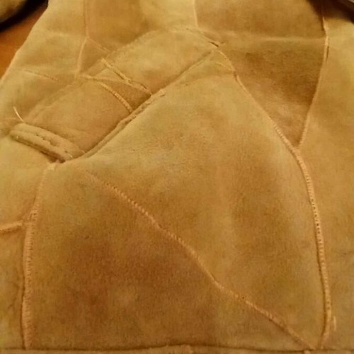 Handmade shearling jacket used, genuine sheepskin, size L