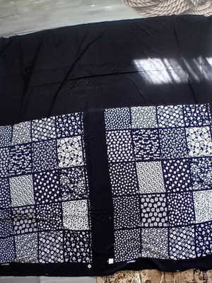 Piece of fabric fine jersey new with patchwork and black part