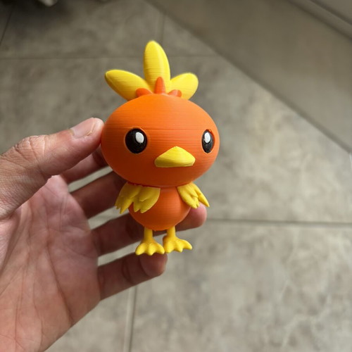 Torchic 3D printed starter Pokemon figure, fire edition