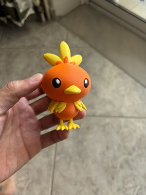 Torchic 3D printed starter Pokemon figure, fire edition