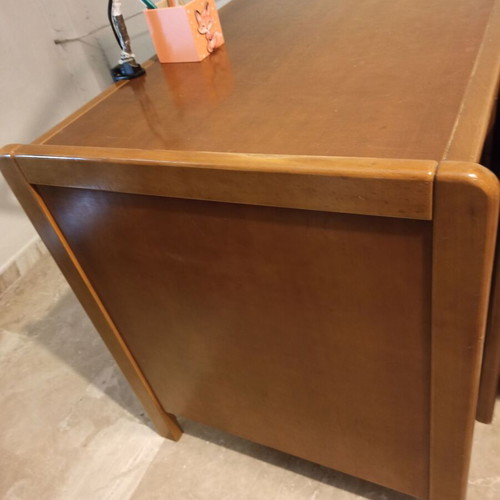 German solid wood desk with 3 drawers used
