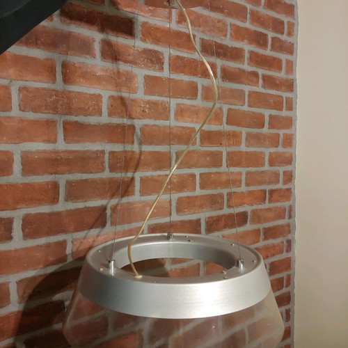 Ceiling light used, thick glass, missing bulb