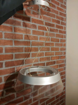 Ceiling light used, thick glass, missing bulb