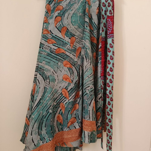 Silk maxi skirt, reversible, high quality from Indonesia