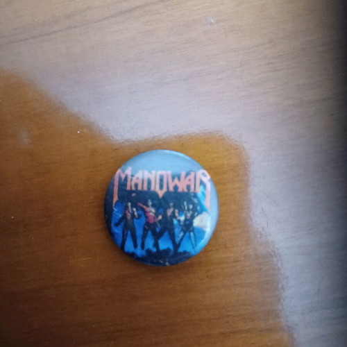 Manowar Fighting the World pin used from the 90s