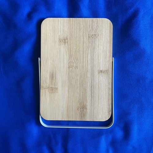 Small bamboo tabletop mirror 16x23cm with metal stand