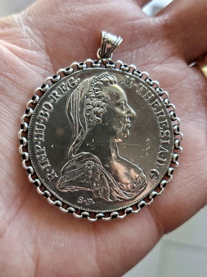Maria Theresa Thaler 1780 ασημένιο vintage μενταγιόν μεταχειρισμένο