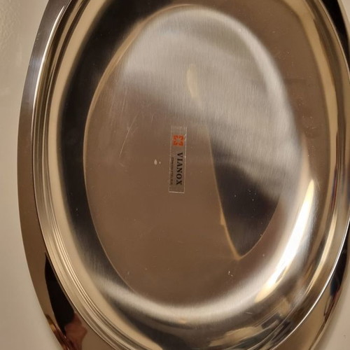 Vianox serving platter new, stainless steel 45.5x29.5cm