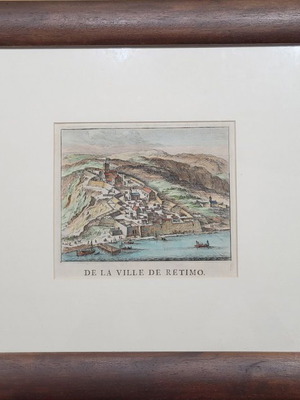Χαλκογραφία "De la Ville de Retimo" επιχρωματισμένη, σαν καινούργιο