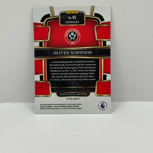 Panini Select Premier League Oliver Norwood Purple Mojo Card 2023-24 new