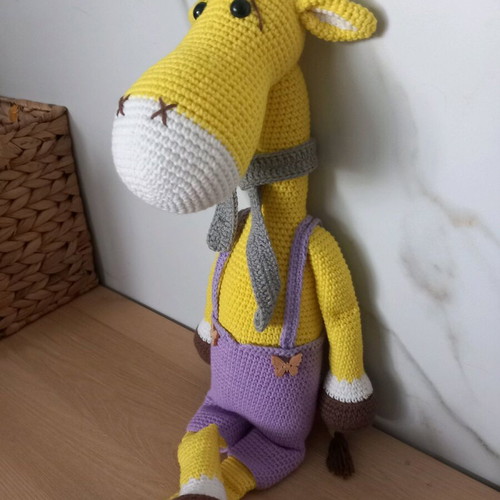 Handmade giraffe doll Carlos new, height 55 cm