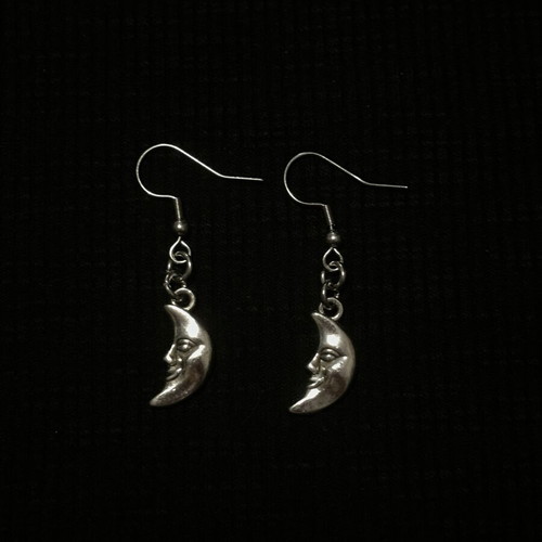 Half Moon Earrings handmade, new, silver color