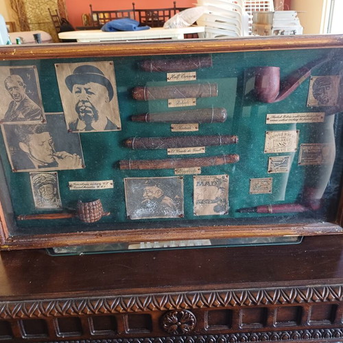 Vintage Sherlock Holmes Shadow Box Wall Decor with Tobacco Theme