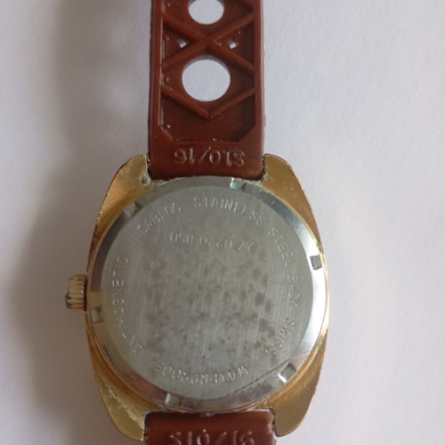 Montia vintage Swiss made wristwatch used with gold-plated strap