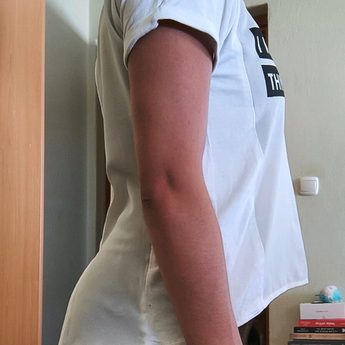 Bershka T-shirt like new, size S, white, with back zipper