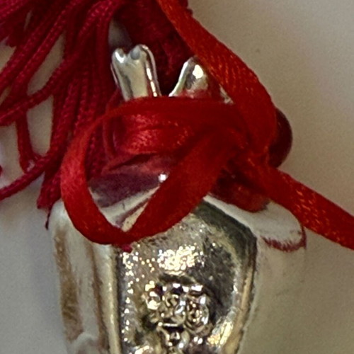 Decorative silver 925 charm with red details like new