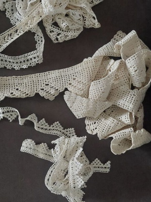 Handmade lace vintage collection used, various designs and lengths