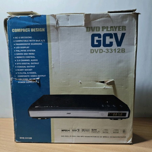 GCV DVD-3312B like new DVD player with remote and cable