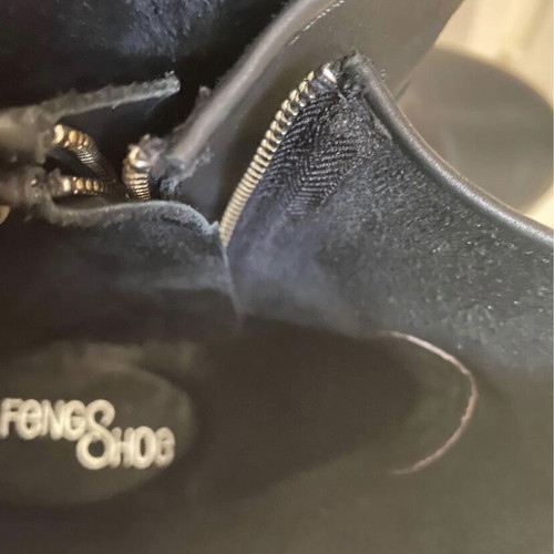 Feng Shoe leather ankle boots like new size 37 black