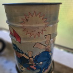 Vintage μεταλλικός τενεκές Nestlé με μπλε αρκουδάκι μεταχειρισμένος, retro 80s/90s