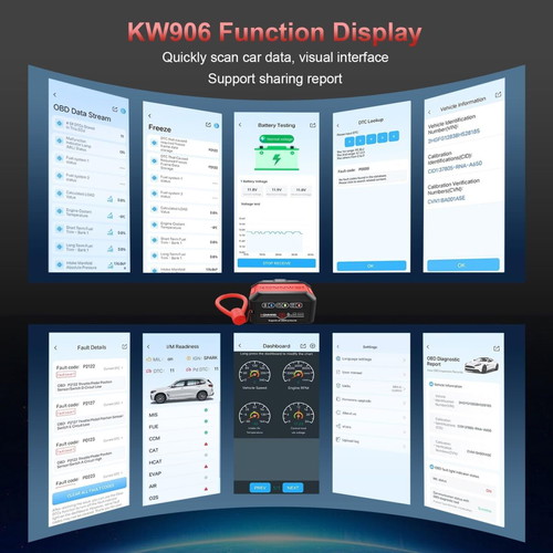 Konnwei KW906 OBD2 Diagnostic Scanner Bluetooth 5.2 New