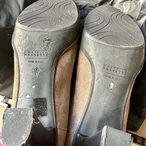 Fratelli Rossetti shoes new, taupe suede, 8cm heel