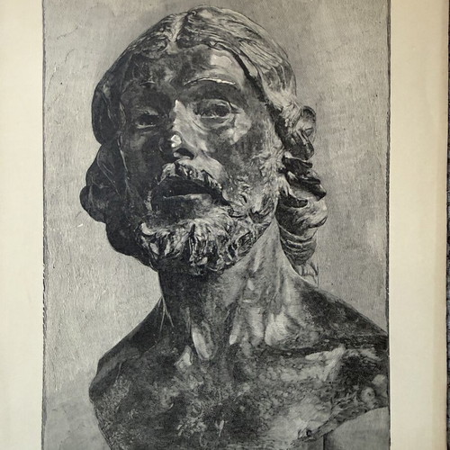 Engraving used, old authentic, 19x28 cm
