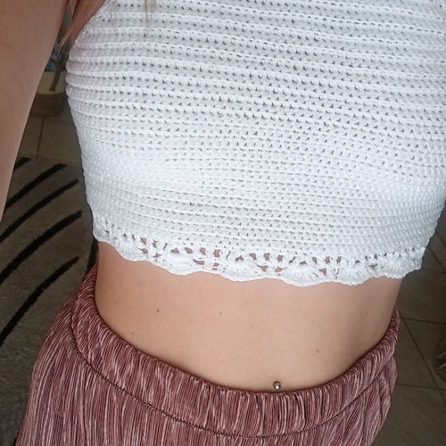 Knitted top handmade new, white