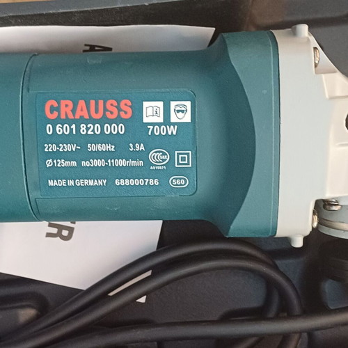 Electric Angle Grinder 125mm 750W with 6 Speeds in Plastic Case